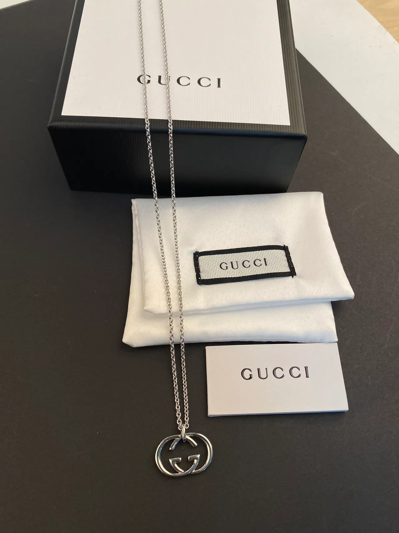 Gucci GG Marmont Interlocking Double G Silver-Tone Necklace 5