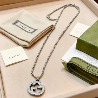 Gucci GG Marmont Interlocking G Collier ton argent