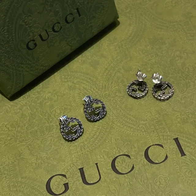 Gucci GG Marmont Laurel Wreath Double G Stud Earrings 5