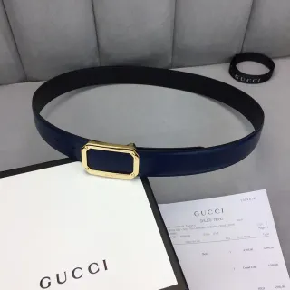 Gucci GG Marmont Ceinture en Cuir Bleu Marine