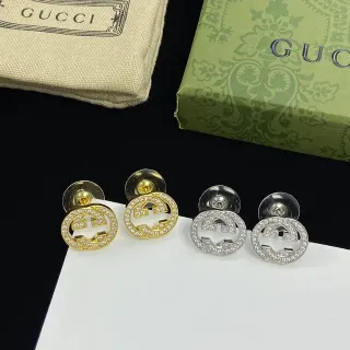 Gucci GG Marmont Pavé Crystal Interlocking G أقراط تيب