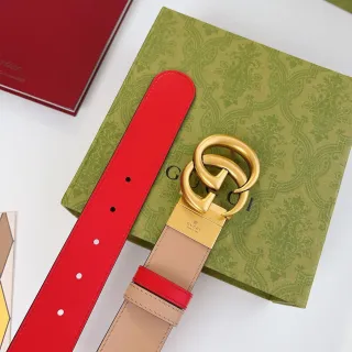 Gucci GG Marmont Ceinture en cuir rouge et beige réversible