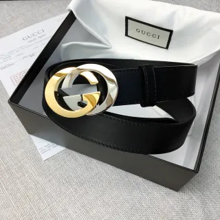 Gucci GG Marmont दो टोन डबल जी चमड़े का बेल्ट