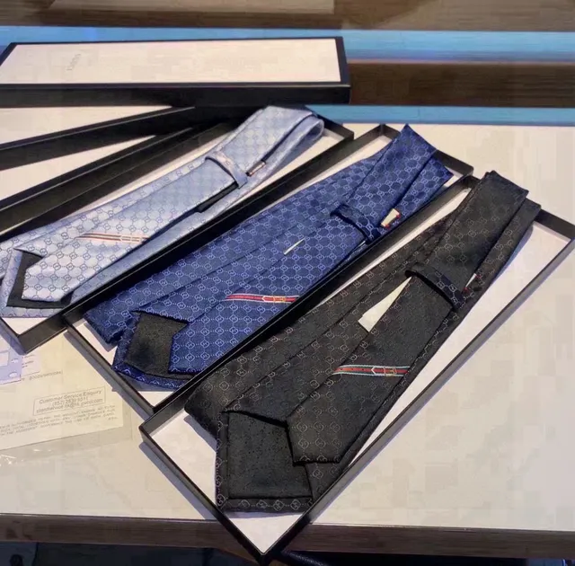 Gucci GG Monogram Navy Blue Necktie 3