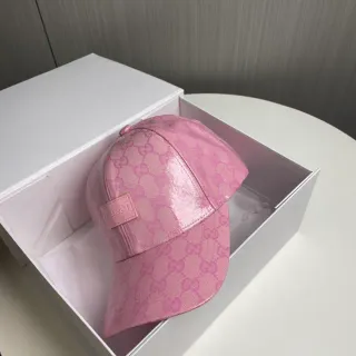 古驰 GG Monogram 粉色涂层棒球帽
