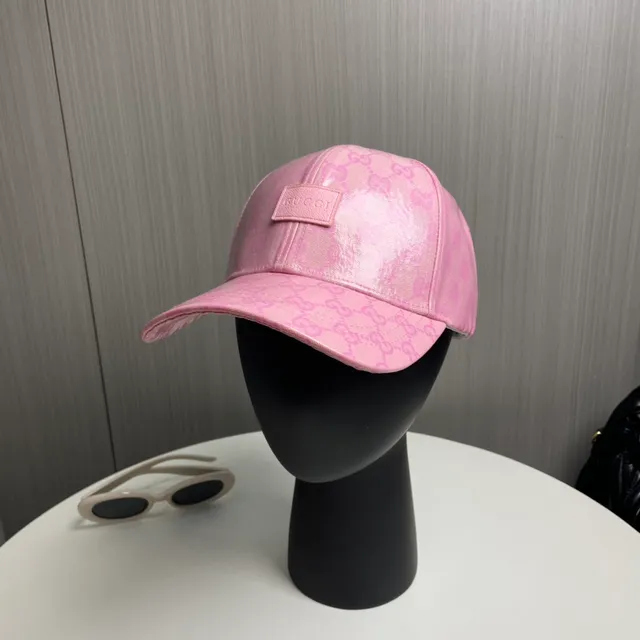 古驰 GG Monogram 粉色涂层棒球帽 2