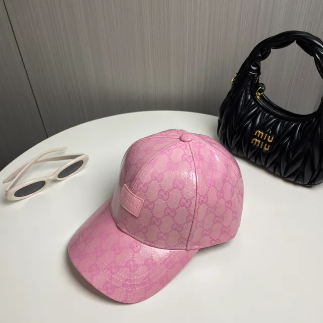 古驰 GG Monogram 粉色涂层棒球帽 7