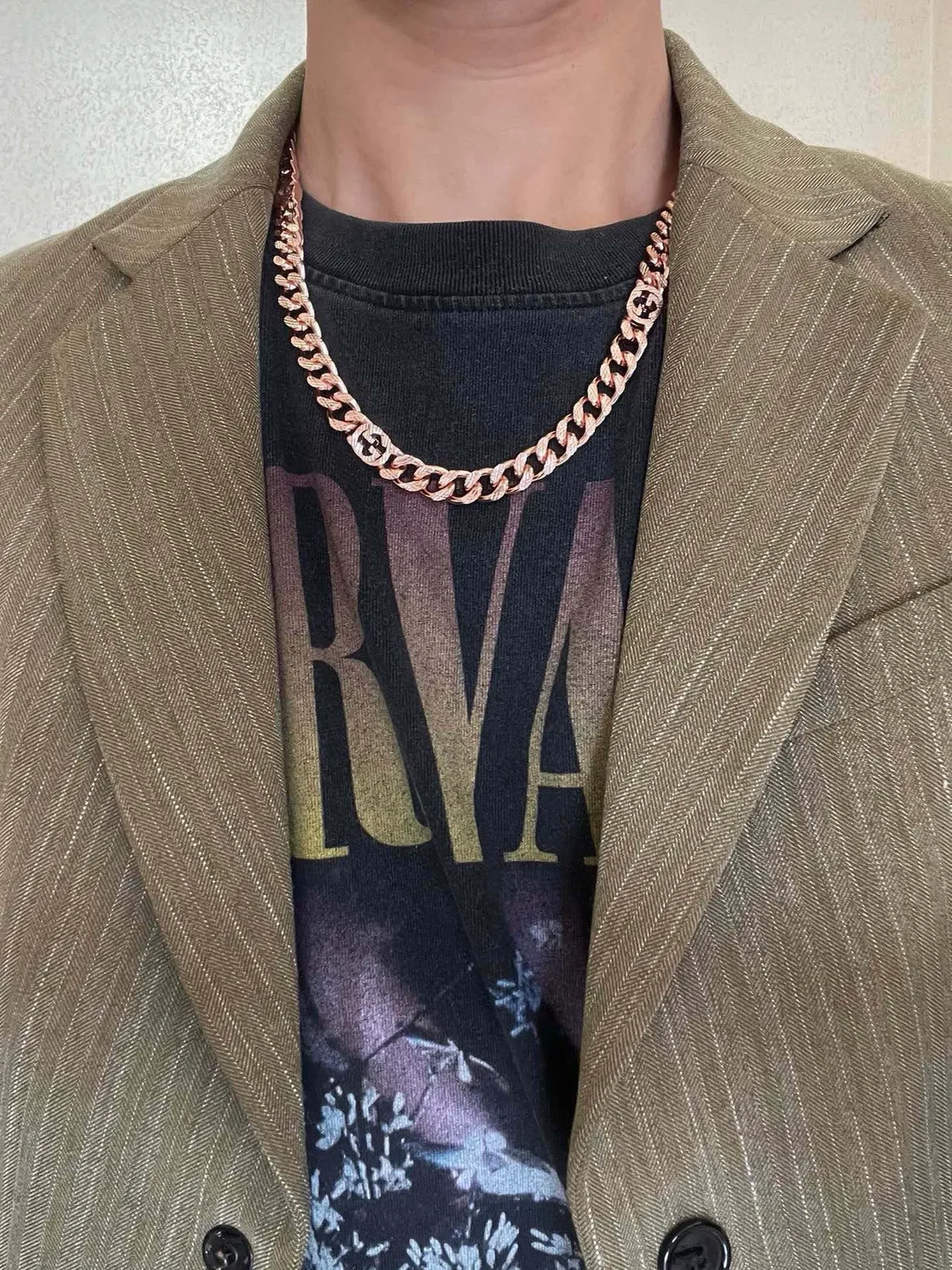 Collier Gucci GG Motif Curb-Link en or rose 5