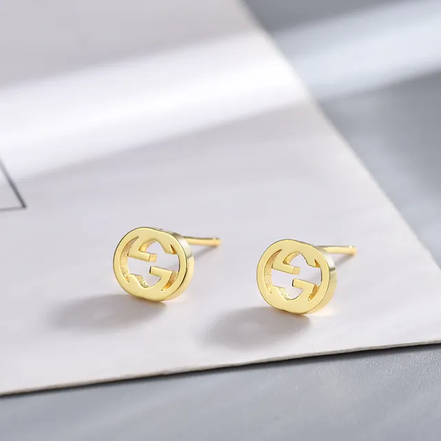 Gucci Gold Silver Interlocking G Logo Openwork Circular Studs Earrings 5