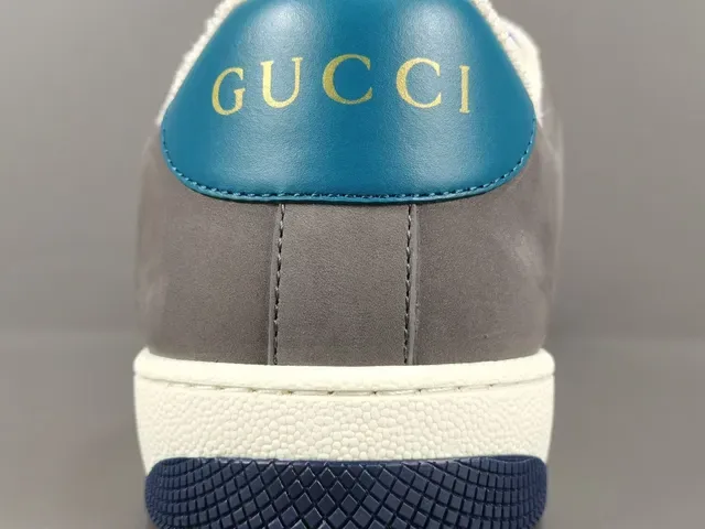 Gucci 灰色海军蓝低帮混合材质生活方式运动鞋 7