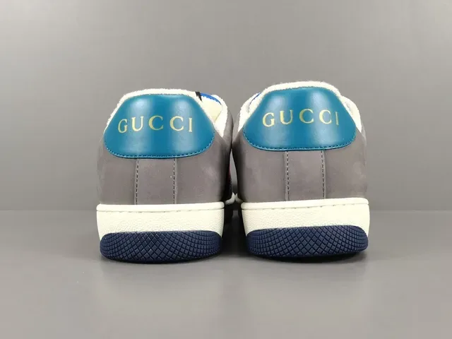 Gucci 灰色海军蓝低帮混合材质生活方式运动鞋 17