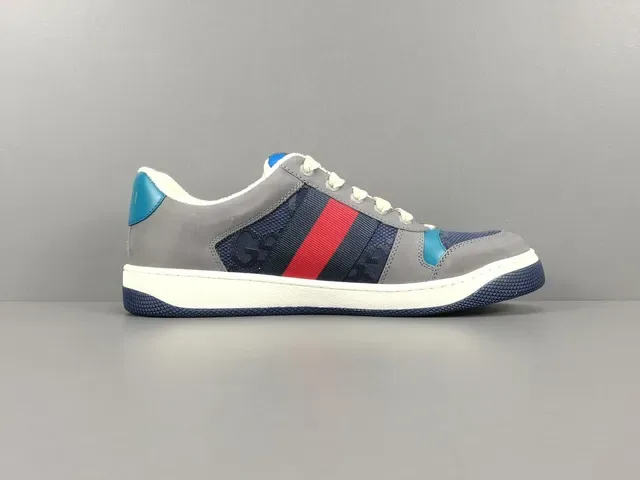 Gucci 灰色海军蓝低帮混合材质生活方式运动鞋 18