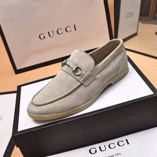 Gucci Horsebit 1955 Beige Suede Loafers
