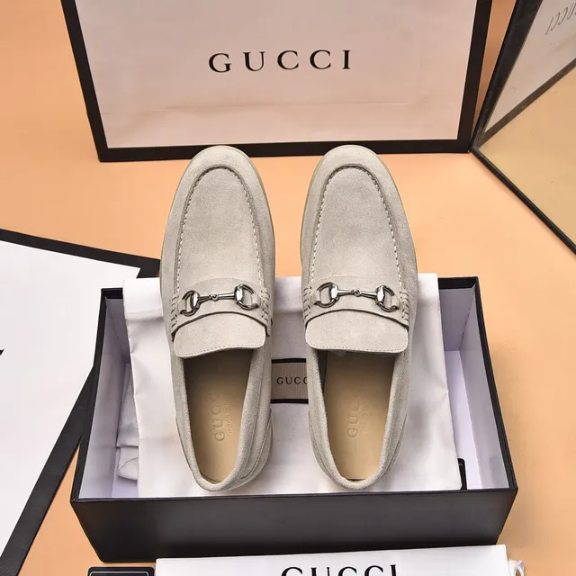 Gucci Horsebit 1955 米色麂皮乐福鞋 3