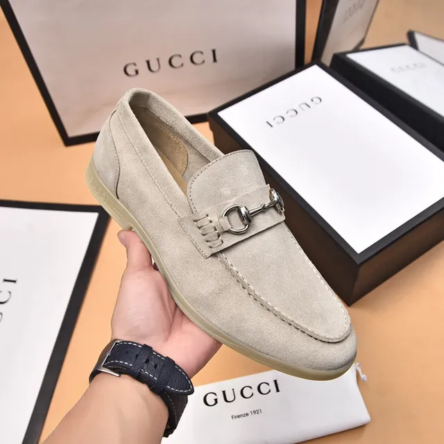 Gucci Horsebit 1955 米色麂皮乐福鞋 6