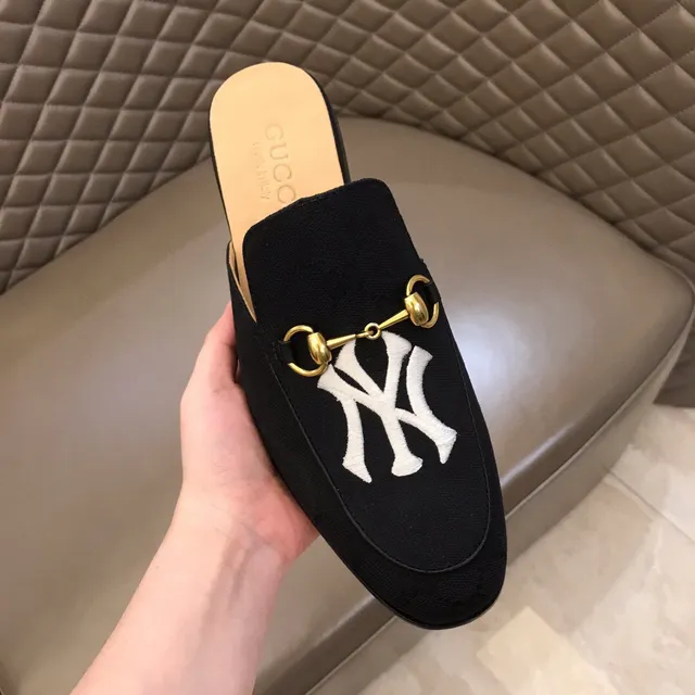 Gucci Horsebit 1955 Black Canvas NY Yankees Loafer 4