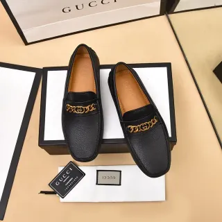 Gucci Horsebit 1955 কালো চিকন চামড়া সোনার চেইন লুফার