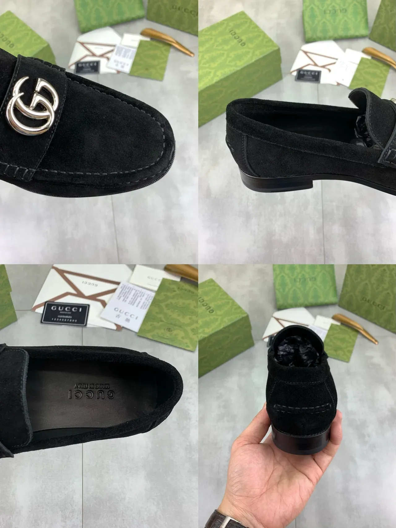 Gucci Horsebit 1955 Mocasines de Ante Negro 2