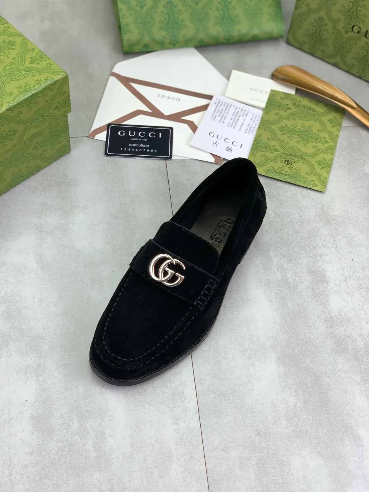 Gucci Horsebit 1955 Mocasines de Ante Negro 4