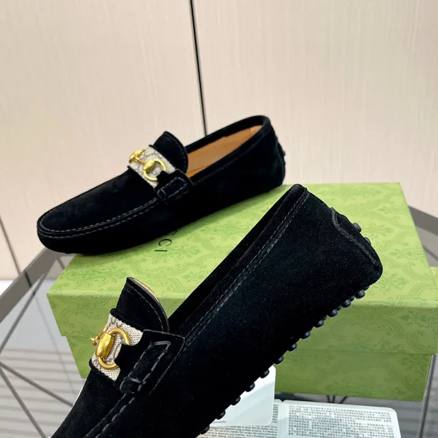 Gucci Horsebit 1955 Black Suede Loafers 5