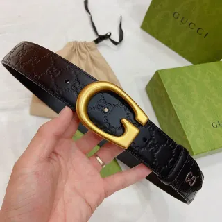 Gucci Horsebit 1955 मुद्रित GG काला चमड़े की बेल्ट