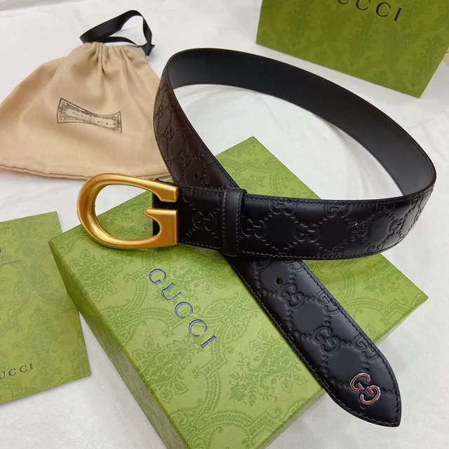 Gucci Horsebit 1955 Embossed GG Black Leather Belt 8