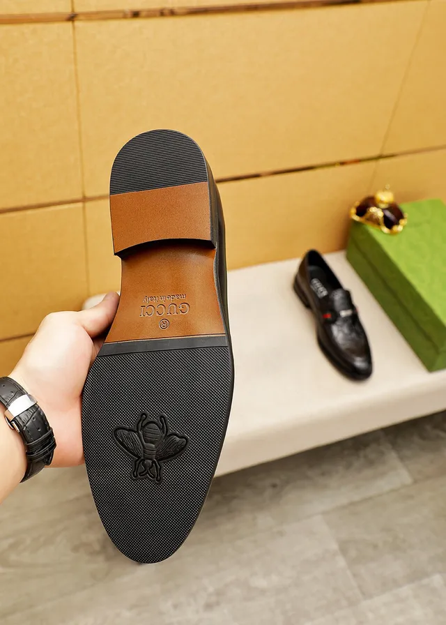 Gucci Horsebit 1955 embossé GG mocassins en cuir noir 2