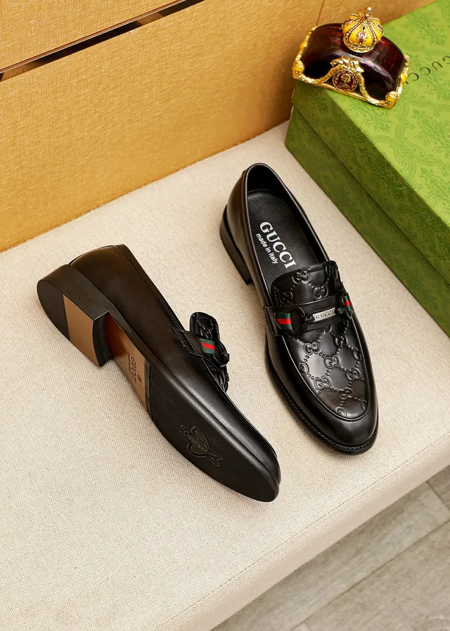 Gucci Horsebit 1955 embossé GG mocassins en cuir noir 9