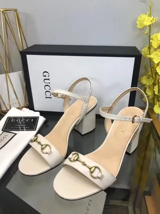 Gucci Horsebit 1955 White Leather Horsebit Buckle Gladiator Sandals 2