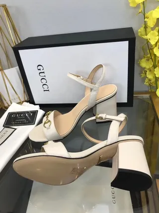Gucci Horsebit 1955 White Leather Horsebit Buckle Gladiator Sandals 4