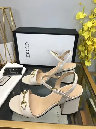 Gucci Horsebit 1955 White Leather Horsebit Buckle Gladiator Sandals 5