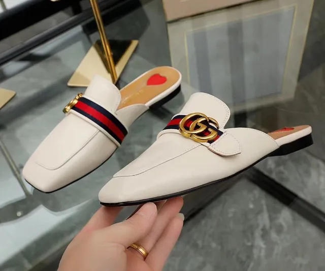 Gucci Horsebit 1955 White Leather Web Stripe Square-Toe Loafers 3