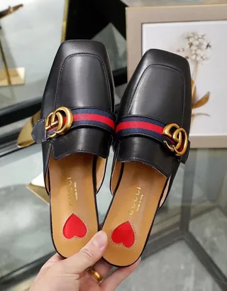 Gucci Horsebit 1955 White Leather Web Stripe Square-Toe Loafers 5