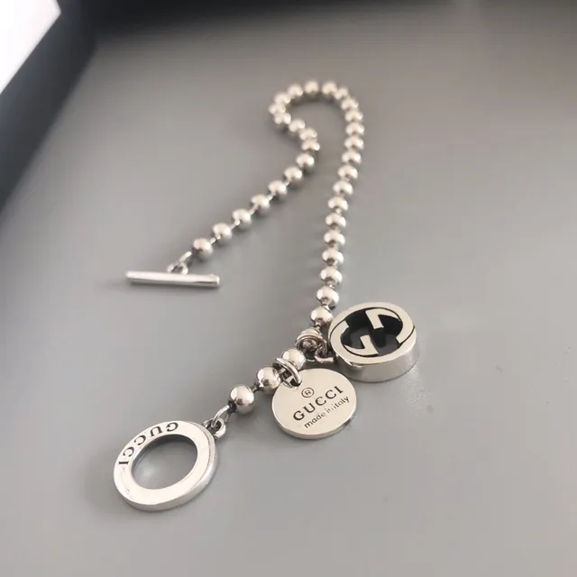 Gucci Interlocking G Ball-Chain Toggle Bracelet 2