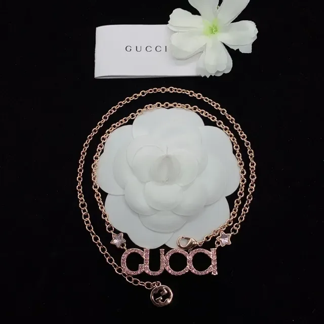 Gucci 标志 玫瑰金 水晶链手链 3