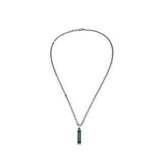 Gucci লোগো পেন্ডেন্ট সিলভার চেইন নেকলেস