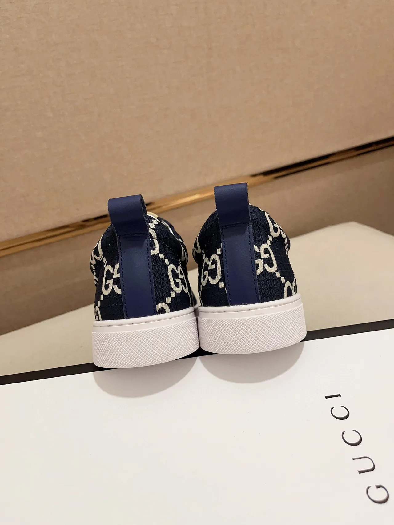 Gucci Navy Red GG Monogram Canvas Upper Web Stripe Lifestyle Sneakers 8