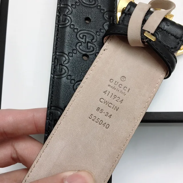 Gucci Ophidia أسود ذهبي Interlocking G Buckle مطبوخ GG Monogram حزام جلدي 7