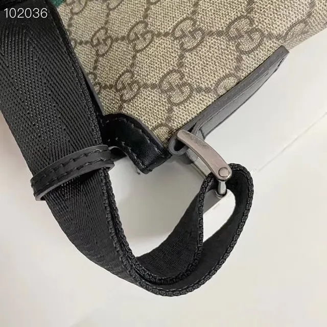Gucci Ophidia GG Monogram Canvas Red Green Web Stripe Crossbody Bag 6