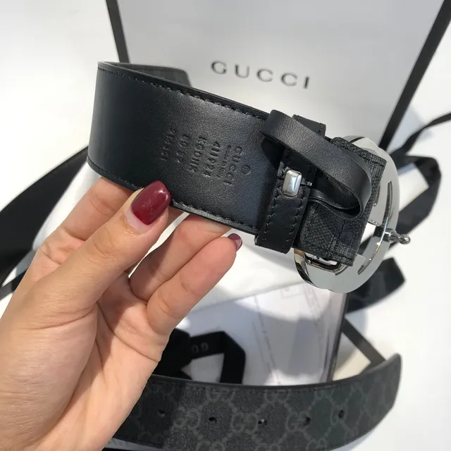 Gucci Ophidia Interlocking G Belt Black Woven Leather Belt 2