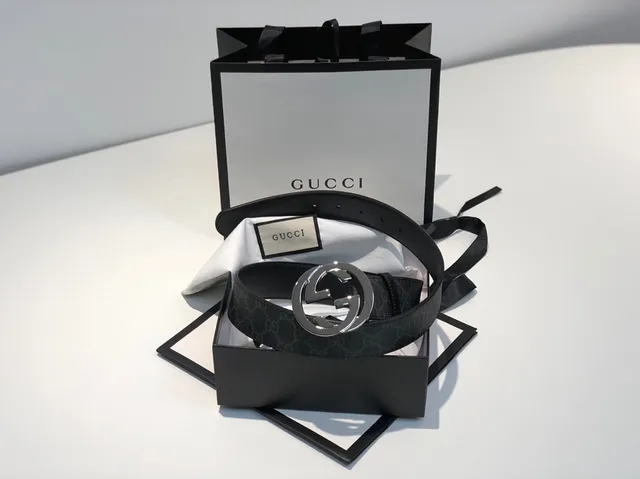 Gucci Ophidia Interlocking G Belt Black Woven Leather Belt 6