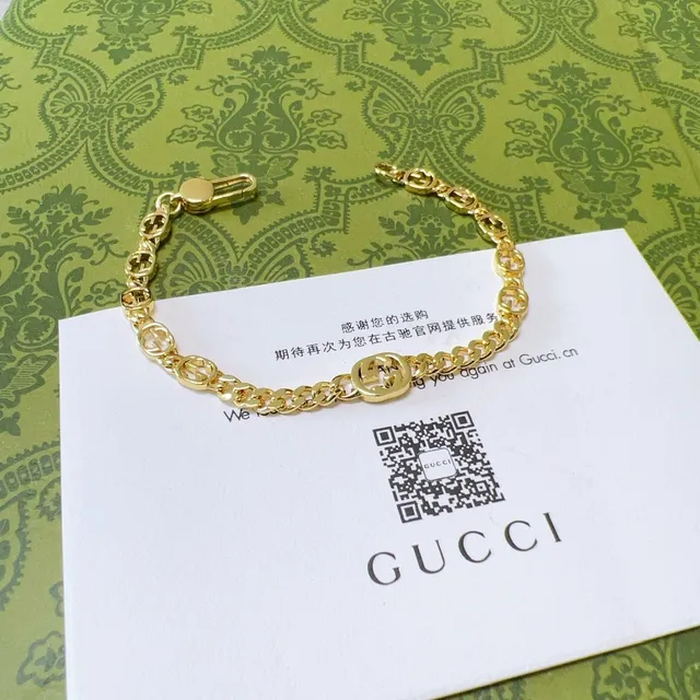 Gucci Ophidia Interlocking G Gold-Tone Chain Bracelet 2