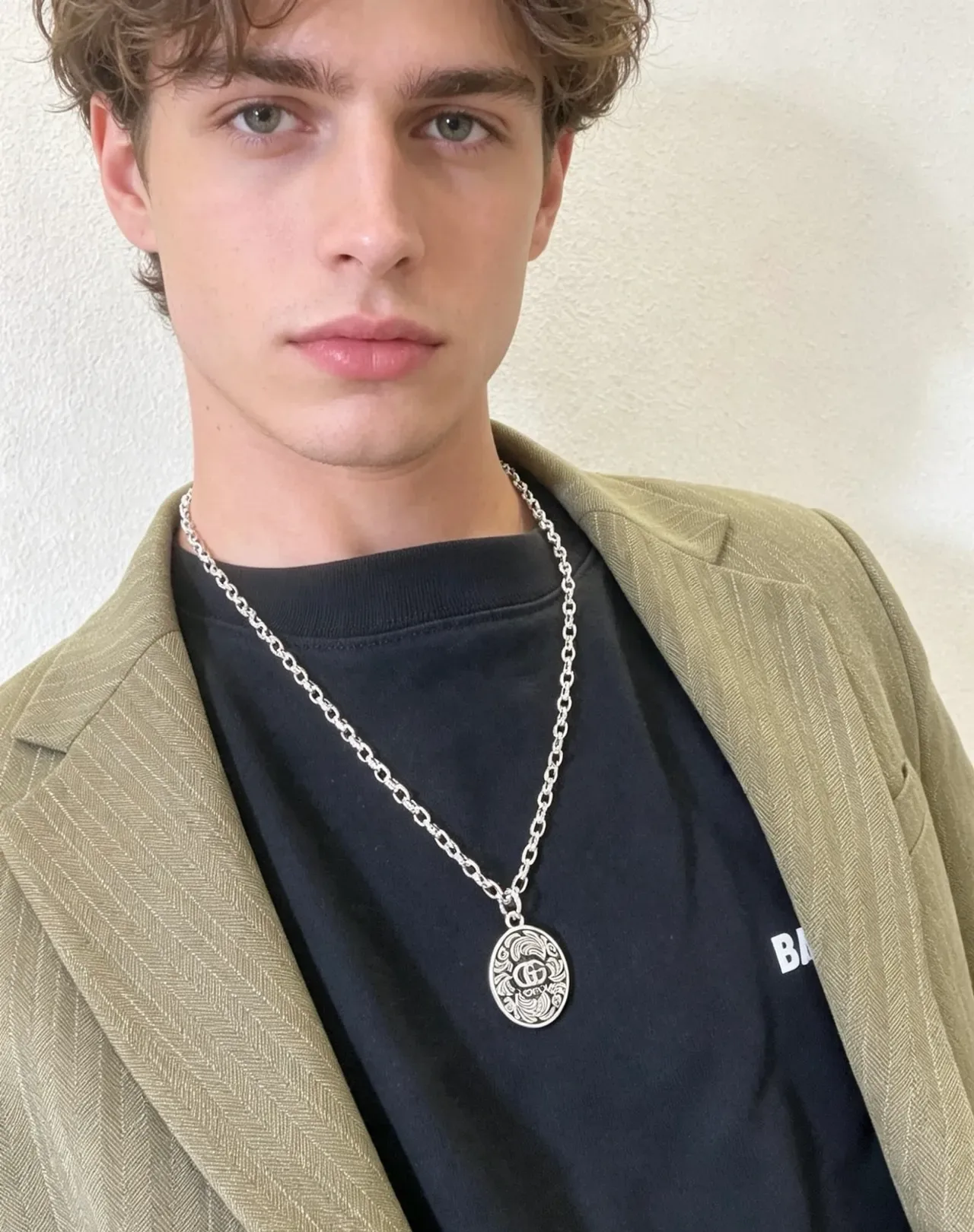Gucci Ophidia Collier Chaîne à Maillons Lourd Argenté avec Gravure de Marque 2
