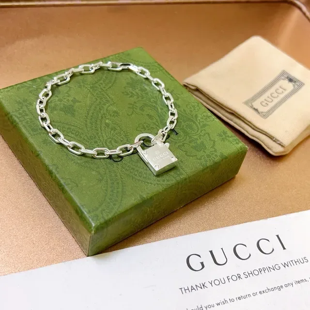 Gucci Padlock Silver-Tone Chain Bracelet 7