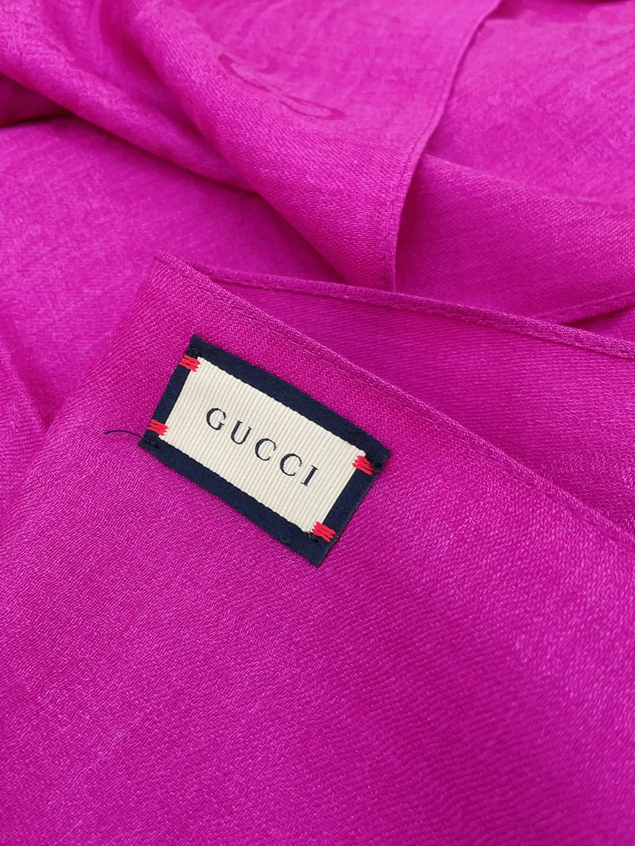 Gucci Pink Vibrant Woven Texture Silk Scarf 9