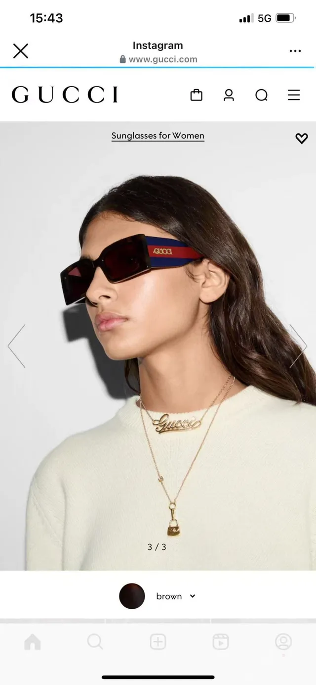 Gucci Screener Brown Tortoiseshell Web Stripe Sunglasses 2