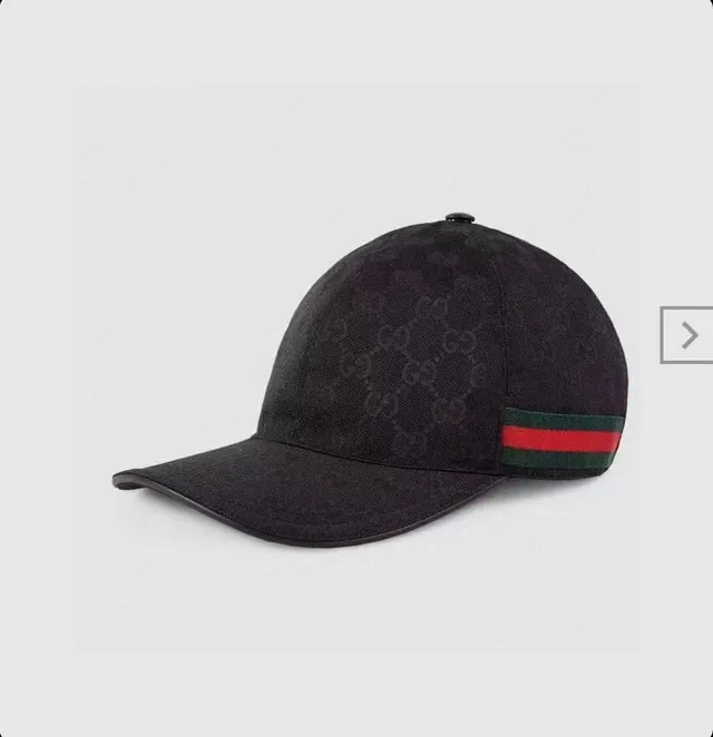 Gucci Screener GG Monogram Black Web Stripe 棒球帽 2