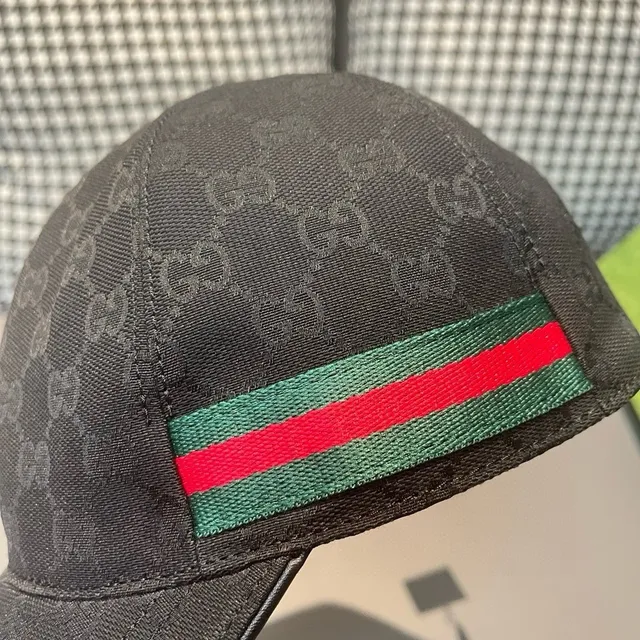 Gucci Screener GG Monogram Black Web Stripe 棒球帽 6