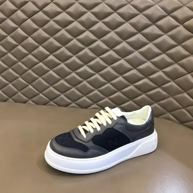 Gucci Screener رمادي أسود وأبيض أسلوب حياة أحذية رياضية 6
