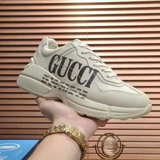 Gucci Screener Off-White Logo Print Chunky Sneakers